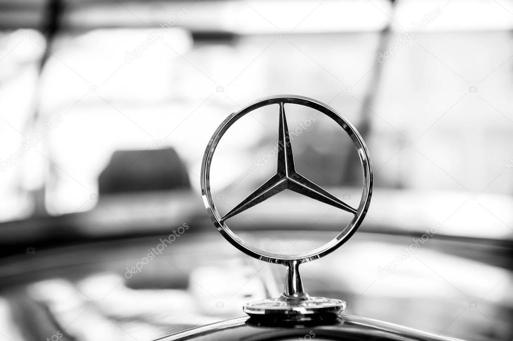Berlin, Germany - may 31, 2017: Mercedes Benz Sign or logo Close Up. Founded in 1926 is a German luxury automobile manufacturer, a multinational division of the German manufacturer Daimler AG