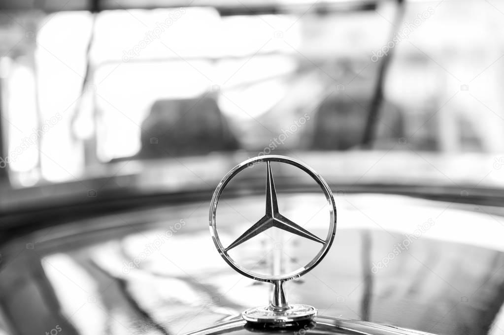 Berlin, Germany - may 31, 2017: Mercedes Benz Sign or logo Close Up. Founded in 1926 is a German luxury automobile manufacturer, a multinational division of the German manufacturer Daimler AG