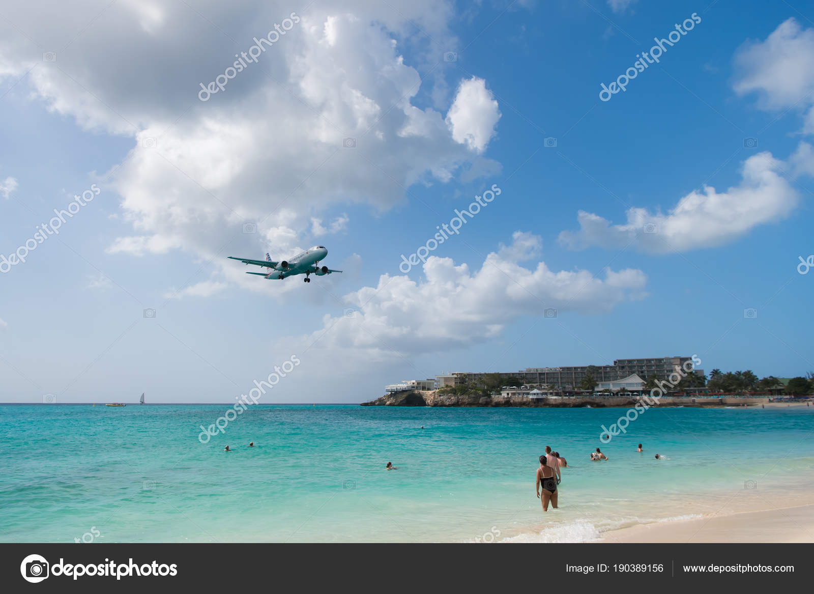 Philipsburg Sint Maarten February 13 2016 Plane Land