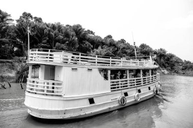 Nehir boyunca yüzen yolcu gemisi