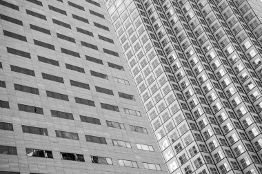 Çelik mavi backgrou görünümüne panoramik ve perspektif geniş açı