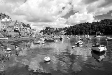 nehir liman ile gemilerde su, Fowey, İngiltere