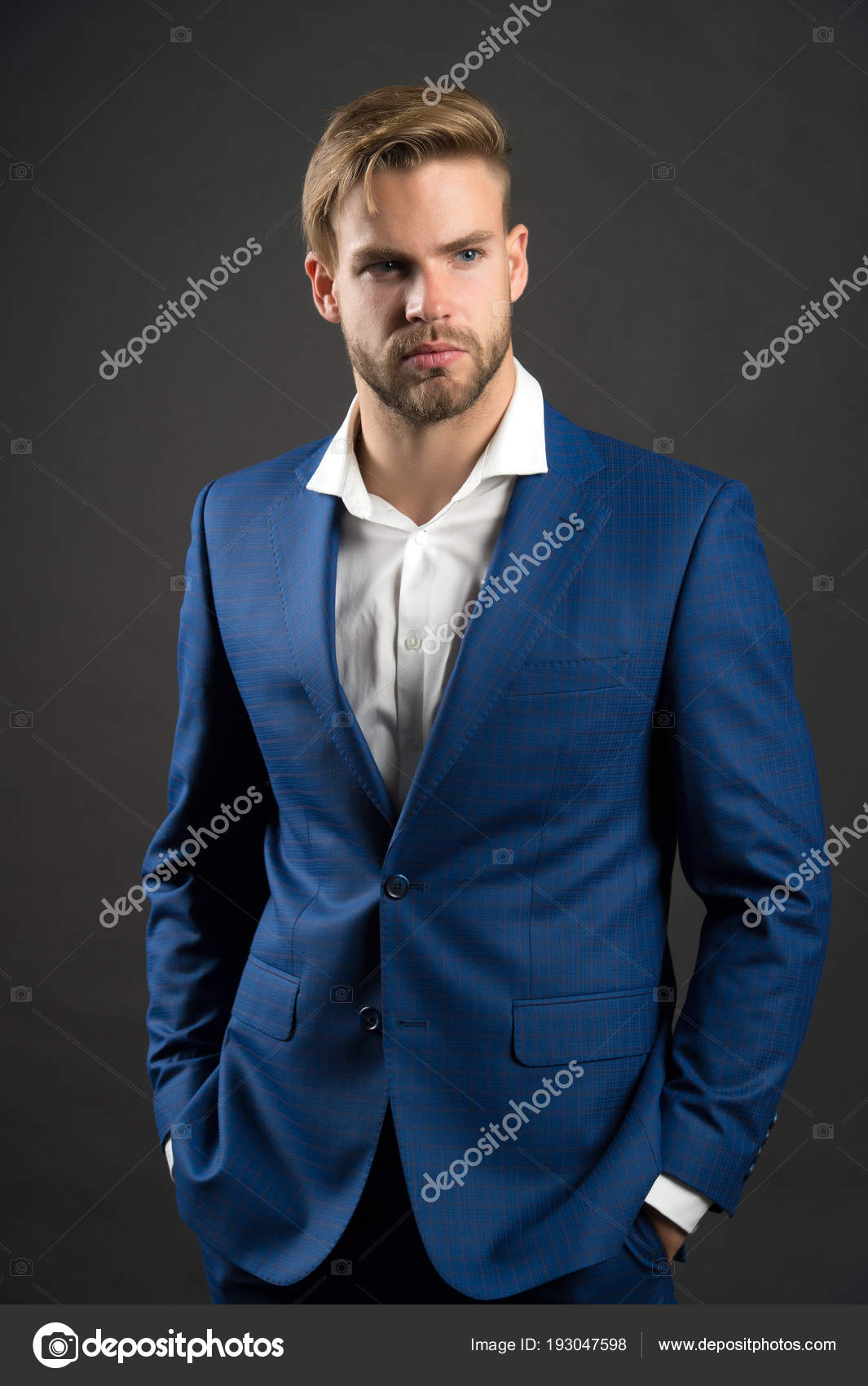 Fashion man in blue suit jacket and shirt. Businessman with bearded face and stylish hair. Manager in fashionable formal outfit. Dress code concept. Business entrepreneurship and career Stock Photo by ©stetsik 193047598 Fashion man in blue suit jacket and shirt. Businessman with bearded face and stylish hair. Manager in fashionable formal outfit. Dress code concept. Business entrepreneurship and career Stock Photo by ©stetsik 193047598