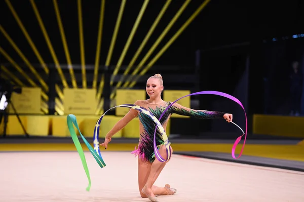 Kyiv Ukraine March 2017 Gymnast Perform Rhythmic Gymnastics Competition Deriugina — Stock Photo, Image