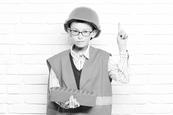 Young cute builder boy — Stock Photo, Image