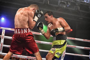 Kimliği belirsiz bir boksörler sıralaması için kavga sırasında halka