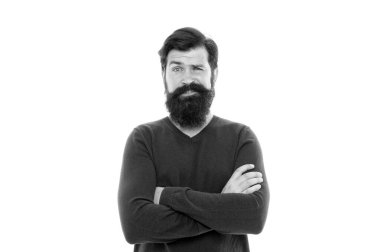 Sadece tıraş olmamak için gereklidir. Sakal kılları farklı oranlarda büyür. Harika sakal bırakmak için, sadece jilet ve düzeltici koymak ve bekleyin. Uzun sakallı ve bıyıklı, izole beyaz arka planlı adam