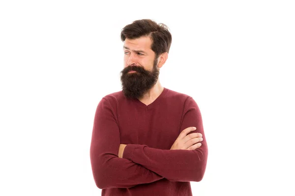 Hij heeft een geweldige stijl. mannelijke mode en schoonheid. baardhaarverzorging. brutale man geïsoleerd op witte achtergrond. Een volwassen man met een baard. hipster met snor. kapsalon. hipster na kapperszaak — Stockfoto