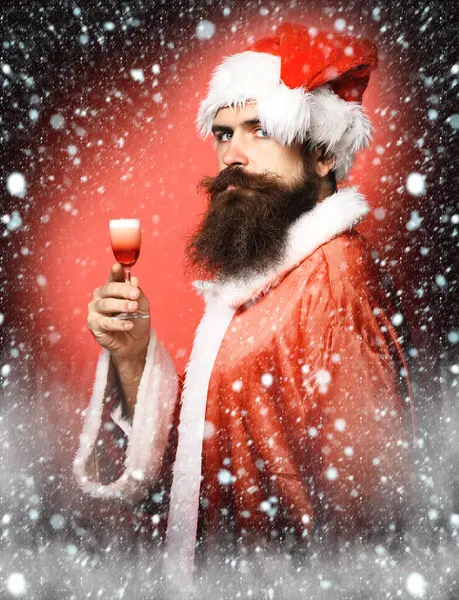 Handsome bearded santa claus man — Stock Photo, Image