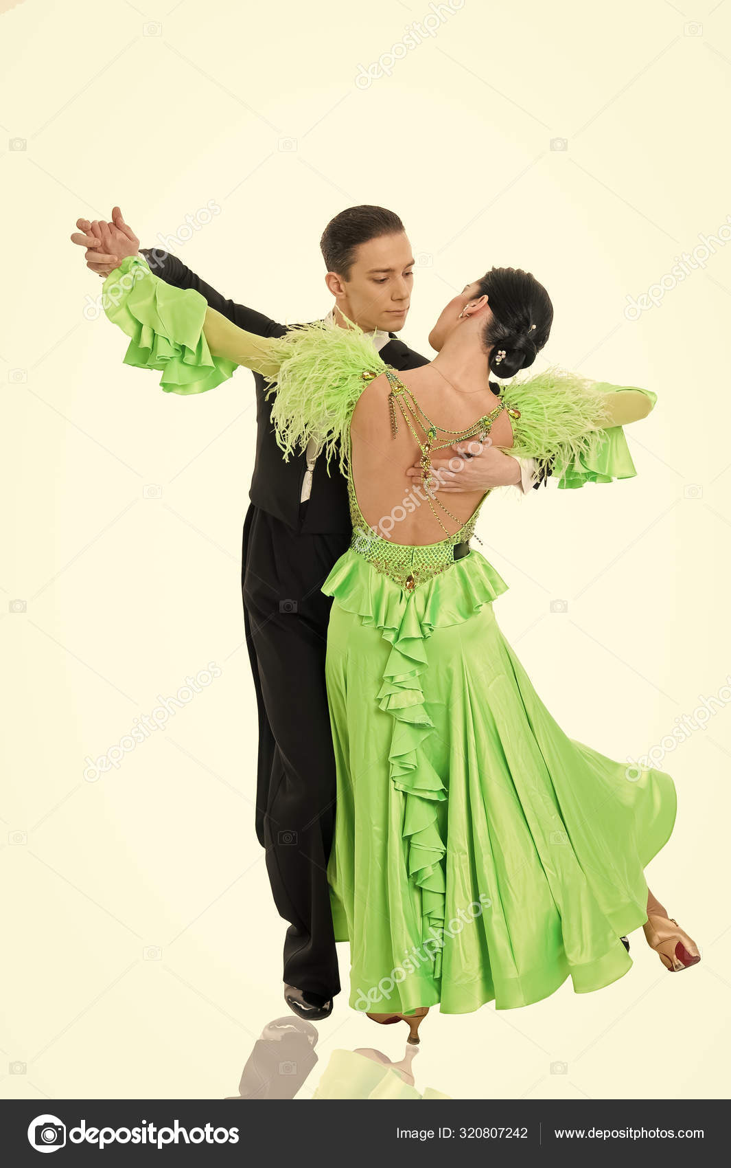Ballroom Dance Couple In A Dance Pose Isolated On White Background. Sensual  Professional Dancers Dancing Walz, Tango, Slowfox And Quickstep Stock  Photo, Picture and Royalty Free Image. Image 76707241.