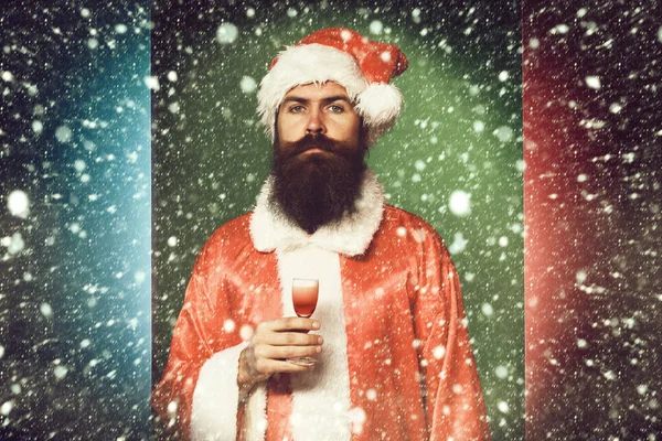 Guapo barbudo santa claus hombre — Foto de Stock