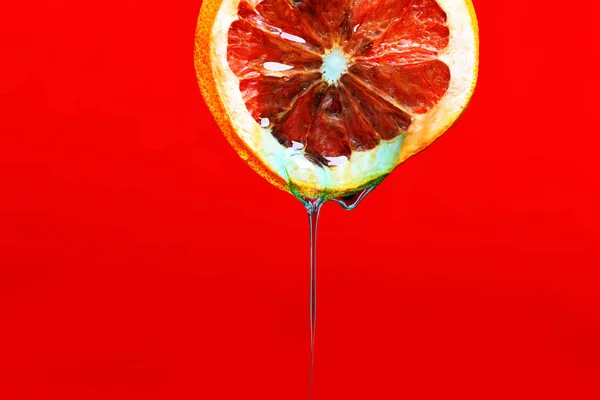 Grapefruit csepp víz — Stock Fotó
