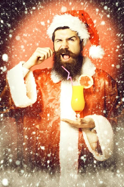ผู้ชายหนวดหล่อซานตาคลอส — ภาพถ่ายสต็อก