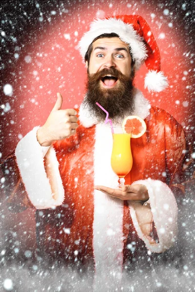 Bonito barbudo santa claus homem — Fotografia de Stock