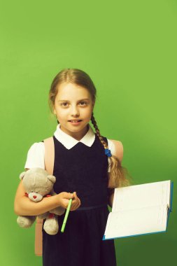 Örgü kız. Geri okul kavramı