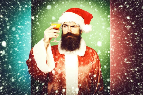 심각 한 수염의 산타 클라우스 남자 — 스톡 사진