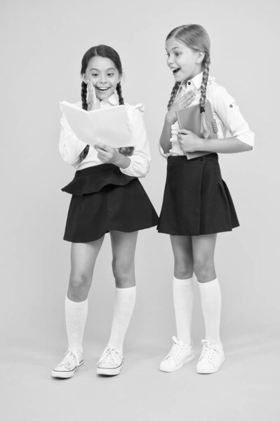 School friendship. Most important thing one learns in school is self esteem support and friendship. Friendship goals. Cute school girls with books. First day at school. Sharing gossips personal diary