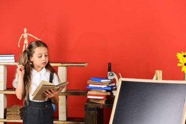 Geri okul ve eğitim kavramı. Çocuk ve okul malzemeleri