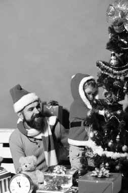 Noel arifesi ve dekor konsepti. Noel ailesi