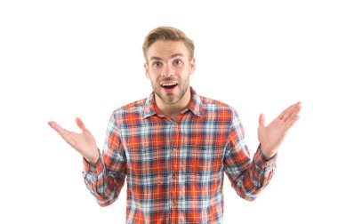 Vay canına. Şaşırmış bir adam el sallıyor. Ağzı açık bir adam beyazda izole edilmiş. Sıradan tarzda yakışıklı bir adam. Tarz sahibi sakallı ve saçlı beyaz bir adam. Moda ve tarz