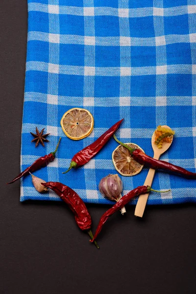 Delicious colorful italian pasta with different ingredients for cooking — Stock Photo, Image