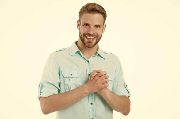 Beleza masculina. Salão de cabeleireiro barbeiro. Rotina de beleza e autocuidado. Um homem bonito. Cara de homem bonito pode representar macho bonito atemporal. Bem preparado cara com cerda e penteado agradável — Fotografia de Stock