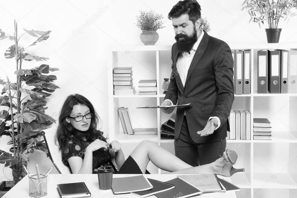 Follow your leader. Company director work with female subordinate. Employment director and sexy employee. Managing director and pretty office manager. Business development director and sexy secretary