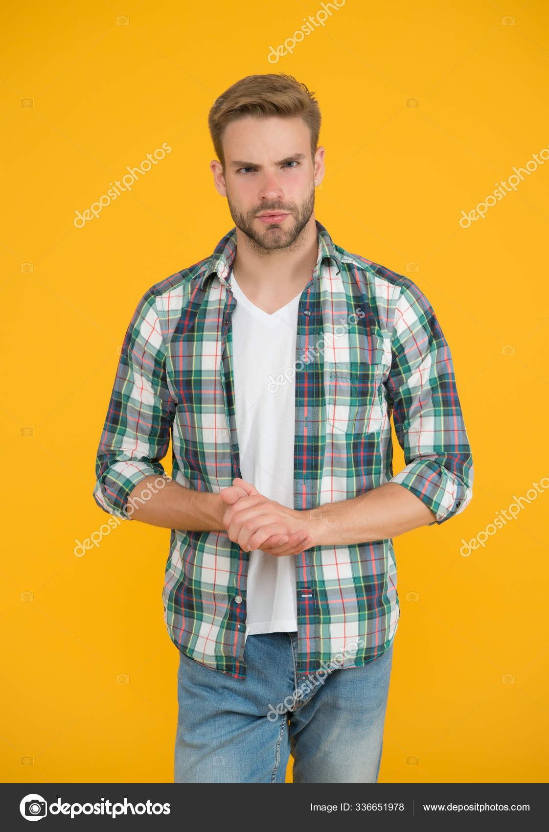 yellow plaid shirt outfit