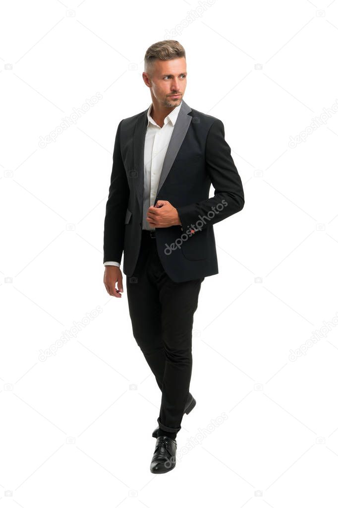 Believe in yourself. Successful businessman. Business man isolated on white. Professional man in formal style. Business dress code. Confident business coach and mentor. Business coaching services