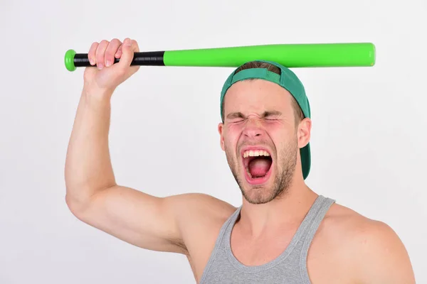 Hombre de verde sobre fondo blanco. Deportes y americano juego — Foto de Stock