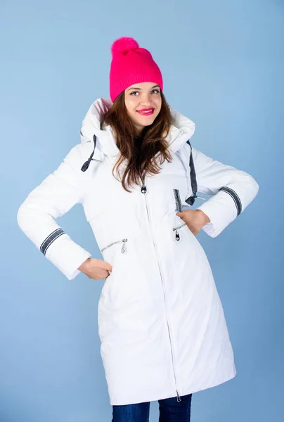 Dreams come true. flu and cold. seasonal fashion. girl in beanie hat. faux fur fashion. beauty in winter clothing. cold season shopping. happy winter holidays. New year. woman in padded warm coat