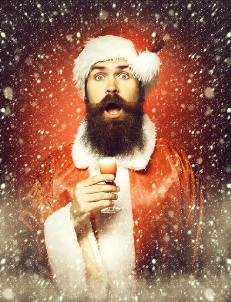 Guapo barbudo santa claus hombre — Foto de Stock