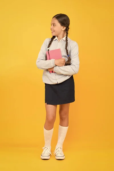 Study in secondary school. Homeschooling and private lesson. Adorable child schoolgirl. Formal education. School education basics. Focused on education. KId girl diligent student likes to study