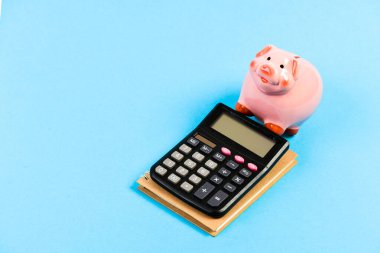 Finans müdürü aranıyor. Değiş tokuş. Ticaret pazarı. Finans bölümü. Kredi borcu kavramı. Ekonomi ve finans. Kâr hesapla. Domuz kumbarası pembe domuz ve hesap makinesi. İş yönetimi