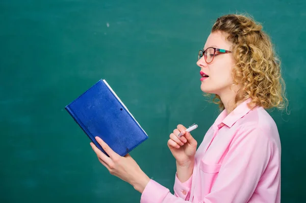 Study hard. Knowledge day. Student providing own research. Education concept. Student life. Girl nerd student hold folder documents. Enter university. Pass exams. College and high school applicant — Stock Photo, Image