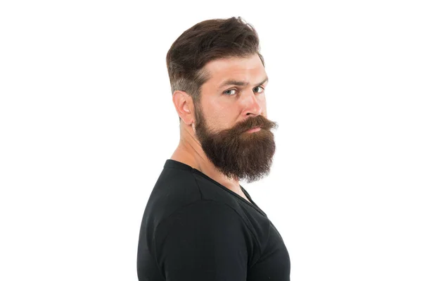 Male portrait. You will look unkempt while waiting for beard grow. Have patience to keep beard untouched. Hipster appearance. Beard fashion. Man bearded hipster stylish mustache. Tips maintain beard — Stock Photo, Image