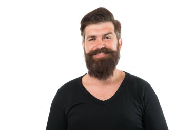 Hipster appearance. Beard fashion. Man bearded hipster stylish mustache. Tips maintain beard. Male portrait. You will look unkempt while waiting for beard grow. Have patience to keep beard untouched clipart