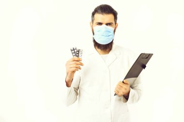 Kaba sakallı Kafkas doktor ya da lisansüstü öğrencisi