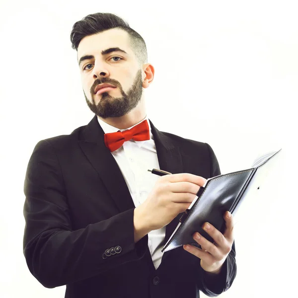 Uomo d'affari o avvocato con espressione del viso sicura e barba pulita — Foto Stock