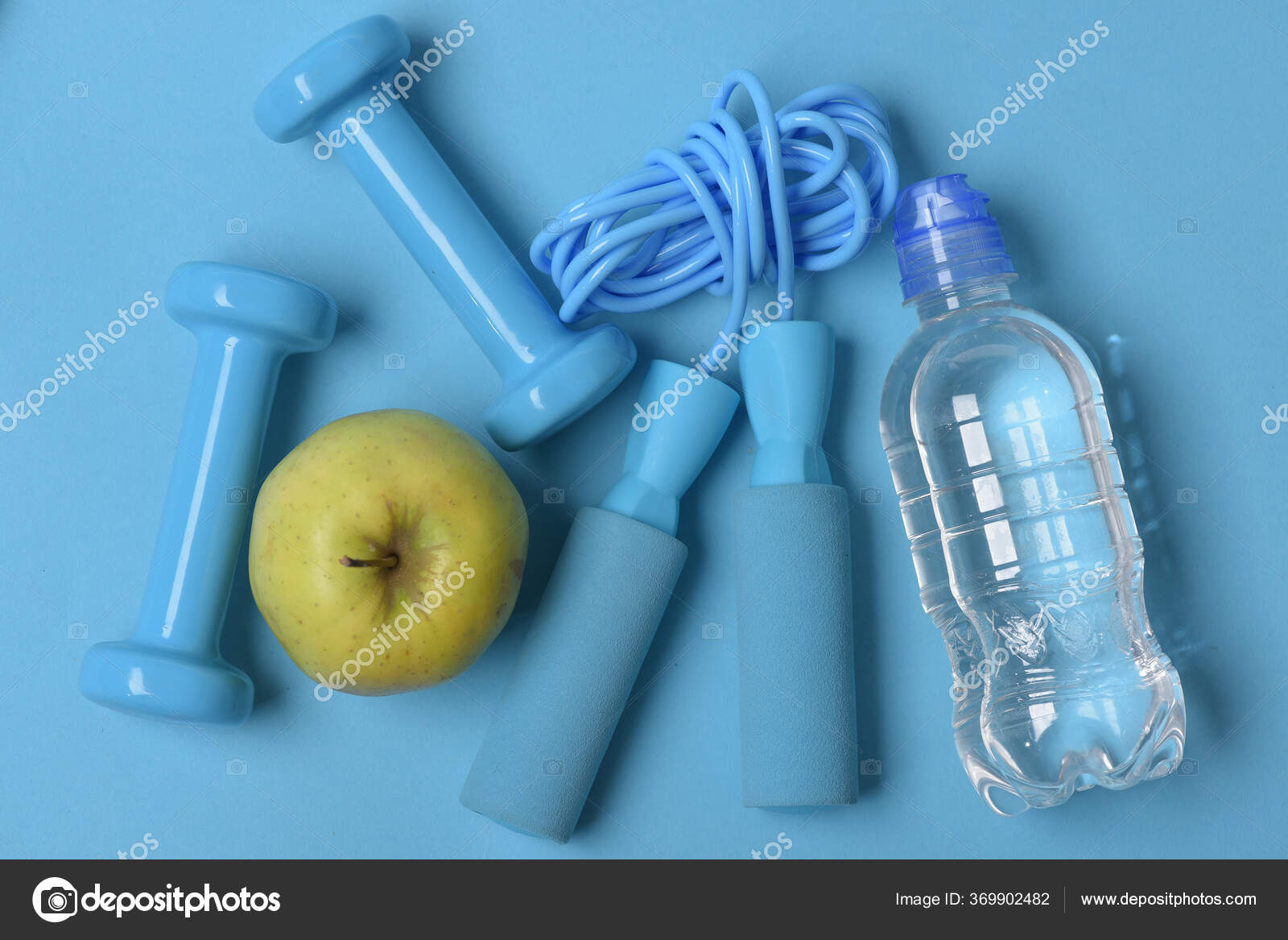 Water Bottle Fitshape Dumbbell Dumbbells And Skipping Rope In Cyan