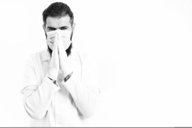 Kaba sakallı Kafkas doktor ya da lisansüstü öğrencisi