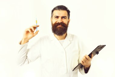 Kaba sakallı Kafkas doktor ya da lisansüstü öğrencisi