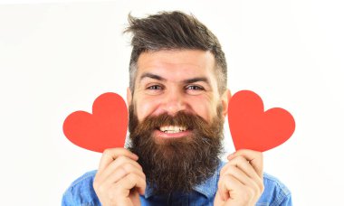 Aşık hippi sevgililer gününü sevgililer günü kartlarıyla kutlar.