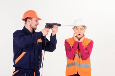 Mutlu yüzlü bir adam. Kadın başı, beyaz arkaplan..