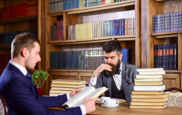 Intellectuals and aristocrats concept. Men in suits, aristocrats, professors — Stock Photo, Image