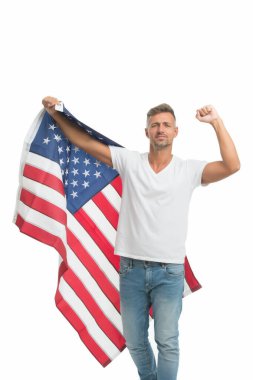 Özgürlük hiçbir zaman özgür olmadı. Mutlu adam bağımsızlık gününü kutluyor. Amerikan vatandaşı Amerikan bayrağı taşıyor. Özgür hayatın tadını çıkarıyorum. Vatanseverliğin serbest ifadesi. 4 Temmuz. Eyaletlerin özgür iradesi