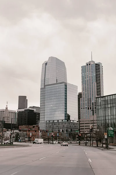 Lege Stad Denver Colorado Quarantaine Coronavirus Covid Voorjaarsmars Blijf Thuis — Stockfoto