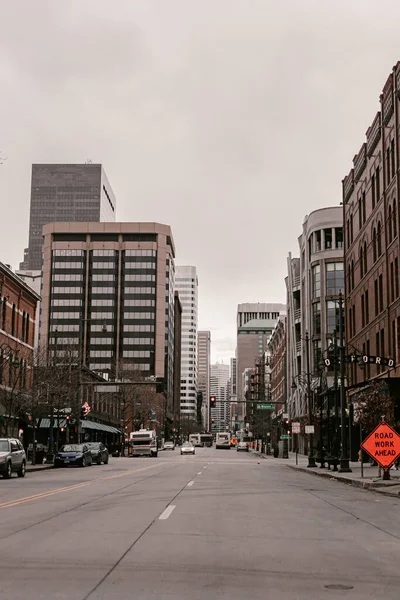 Ciudad Vacía Denver Colorado Cuarentena Coronavirus Covid Marcha Primavera Quédate — Foto de Stock