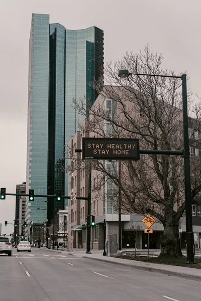 Lege Stad Denver Colorado Quarantaine Coronavirus Covid Voorjaarsmars Blijf Thuis — Stockfoto