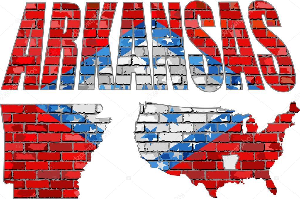 Arkansas on a brick wall